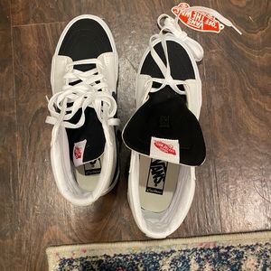 Custom black and white vans